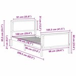 vidaXL Cadre de lit avec tête de lit Gris clair 100 x 200 cm tissu