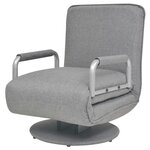 vidaXL Fauteuil pivotant et canapé-lit Gris clair Tissu