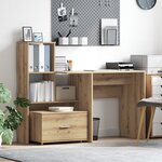 vidaXL cabinet à tiroirs Chêne artisan Panneau de particules  stratifié
