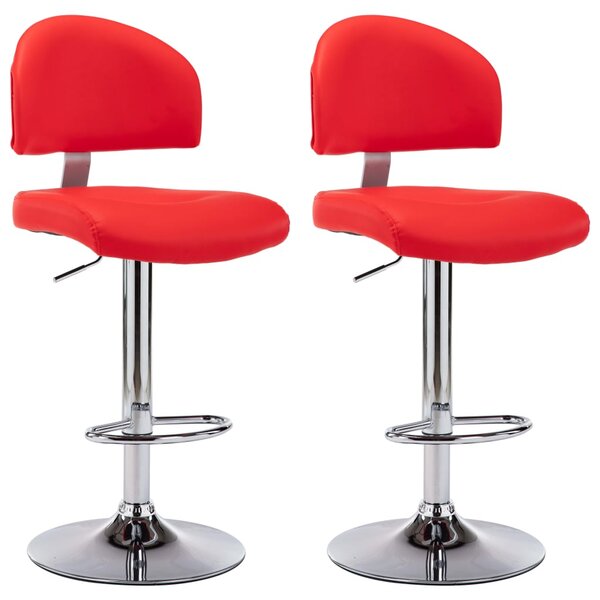vidaXL Tabourets de bar lot de 2 rouge similicuir