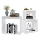 vidaXL Tables gigognes 3 Pièces Blanc Aggloméré