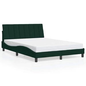 vidaXL Cadre de lit sans matelas Hanko vert foncé 140x190 cm velours