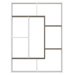 Homemania bibliothèque liam 100x22x136 cm blanc et noyer