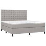 vidaXL Sommier à lattes de lit et matelas et LED Gris clair 160x200 cm