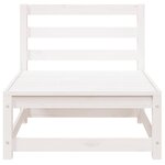 vidaXL Canapé central de jardin blanc bois de pin massif