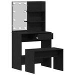 vidaXL Ensemble de Coiffeuse avec tiroir Chêne noir 74.5 x 40 x 141 cm