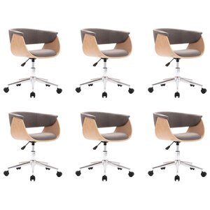 vidaXL Chaises pivotantes à manger lot de 6 taupe tissu