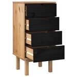 vidaXL Commode OTTA Noir 45 x 39 x 90 cm Bois de pin massif