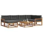 vidaXL Ensemble de canapés d'extérieur 7 Pièces Naturel et Anthracite