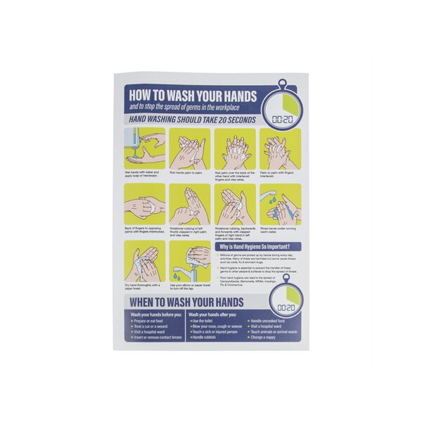 Autocollant notice lavage des mains sur le lieu de travail - format a4 -  -  297x210xmm