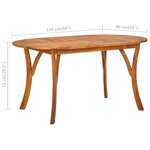 vidaXL Table de jardin 150x90x75 cm Bois d'acacia solide