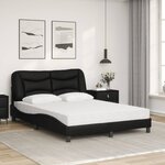 vidaXL Lit avec matelas Hvar noir 120x200 cm similicuir
