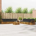vidaXL Ensemble de canapés d'extérieur 9 Pièces Naturel et Anthracite