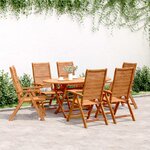 vidaXL Fauteuils pliants inclinables  lot de 6  56 x 72 x 107 cm  en bois d'acacia massif