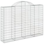 vidaXL Paniers à gabions arqués 5 Pièces 200x30x140/160 cm Fer galvanisé