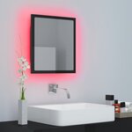 vidaXL Miroir LED de salle de bain Noir brillant 40x8 5x37cm Acrylique