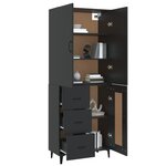 vidaXL Buffet haut Noir 69 5x34x180 cm Bois d'ingénierie
