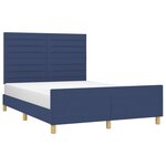 vidaXL Cadre de lit sans matelas bleu 140x190 cm tissu