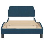 vidaXL Cadre de lit avec tête de lit Dover bleu 100x200cm velours