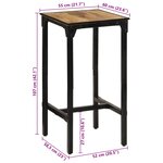 vidaXL Table de bar 60x55x107 cm bois de manguier massif brut