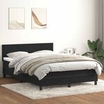 vidaXL Sommier à lattes de lit avec matelas noir 160x210 cm velours
