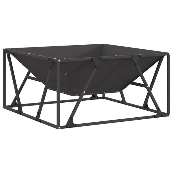 vidaXL Boule de feu Noir 80 x 80 x 40 cm Acier patiné