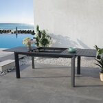 Table de jardin extensible cuba gris aluminium 160/240 x 90 x 75 cm