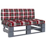 vidaXL Canapé central palette de jardin Gris Bois de pin imprégné