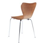 Lot de 4 chaises de salle à manger moderne design robuste effet noyer / chrome 03_0009811