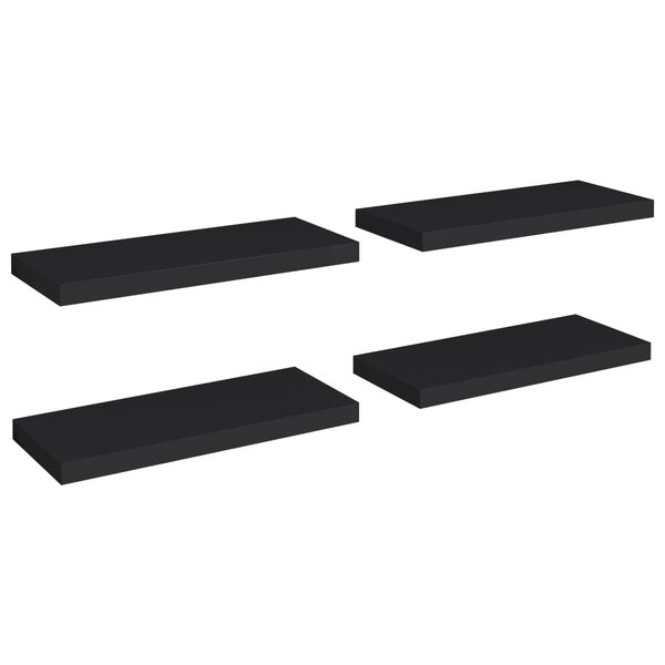 vidaXL Étagères murales flottantes 4 Pièces noir 60x23 5x3 8 cm MDF