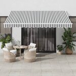 vidaXL Auvent rétractable anthracite et blanc 4x3 m tissu et aluminium
