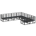 vidaXL Ensemble de canapé de jardin avec coussin 8 Pièces Noir Aluminium