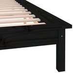 vidaXL Cadre de lit à LED sans matelas noir 160x200 cm bois massif