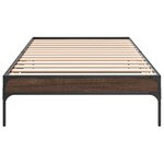 vidaXL Cadre de lit chêne marron 100x200 cm bois d'ingénierie et métal