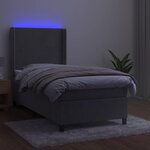 vidaXL Sommier à lattes de lit matelas LED Gris clair 80x200cm Velours