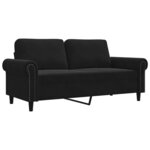 vidaXL Canapé à 2 places Noir 140 cm Velours