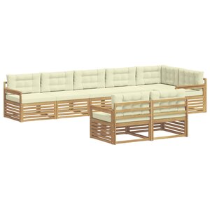 vidaXL Ensemble de canapés d'extérieur 8 pc Blanc et crème Polyester