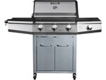 Barbecue Gaz avec LED "Bingo 4" - 4 brûleurs dont 1 latéral - 14kW + Housse protection - Argenté