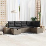 vidaXL Ensemble de canapé de jardin 6 Pièces Gris 55 x 62 x 69 cm