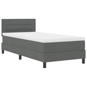 vidaXL Lit boxspring avec matelas Gris foncé 90 x 190 cm tissu