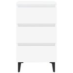vidaXL Table de chevet avec pieds en métal blanc 40x35x69 cm