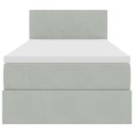 vidaXL Lit de Rangement avec matelas Gris clair 90 x 190 cm Velours