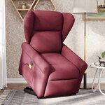 vidaXL Fauteuil inclinable de massage électrique Rouge bordeaux Tissu