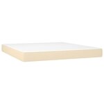 vidaXL Sommier à lattes de lit matelas LED Crème 180x200 cm Tissu