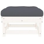 vidaXL Repose-pieds de jardin avec coussins lot de 2 blanc bois de pin