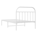 vidaXL Cadre de lit métal avec tête de lit blanc 100x190 cm