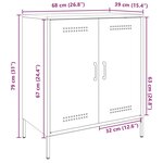 vidaXL Buffet rose 68x39x79 cm acier