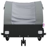 vidaXL Remorque de vélo noir et gris 30 kg fer