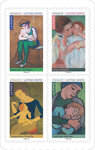 Carnet de 12 timbres - Maman dans l'art - Lettre verte