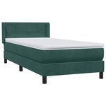 vidaXL Sommier à lattes de lit et matelas vert foncé 100x210cm velours